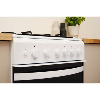 Indesit Double Cooker ID5G00KMW/UK White A+ Enamelled Sheetmetal Lifestyle control panel