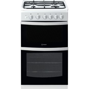 Indesit-Double-Cooker-ID5G00KCW-UK-White-A--Enamelled-Sheetmetal-Frontal