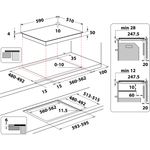 Indesit HOB IB 88B60 NE Black Induction vitroceramic Technical drawing