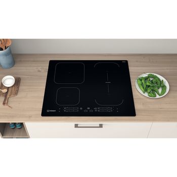 Indesit HOB IB 65B60 NE Black Induction vitroceramic Lifestyle frontal top down