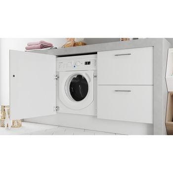 Indesit Washing machine Built-in BI WMIL 81284 UK White Front loader C Lifestyle perspective