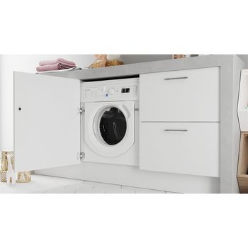 Indesit Washing machine Built-in BI WMIL 91484 UK White Front loader C Lifestyle perspective