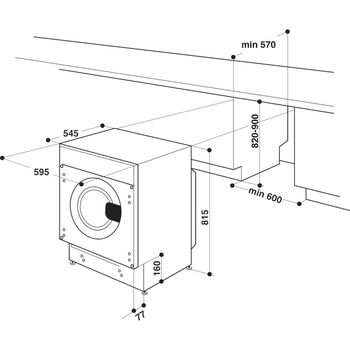 Indesit-Washing-machine-Built-in-BI-WMIL-91484-UK-White-Front-loader-C-Technical-drawing