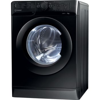 Indesit Washing machine Freestanding MTWC 71252 K UK Black Front loader E Perspective