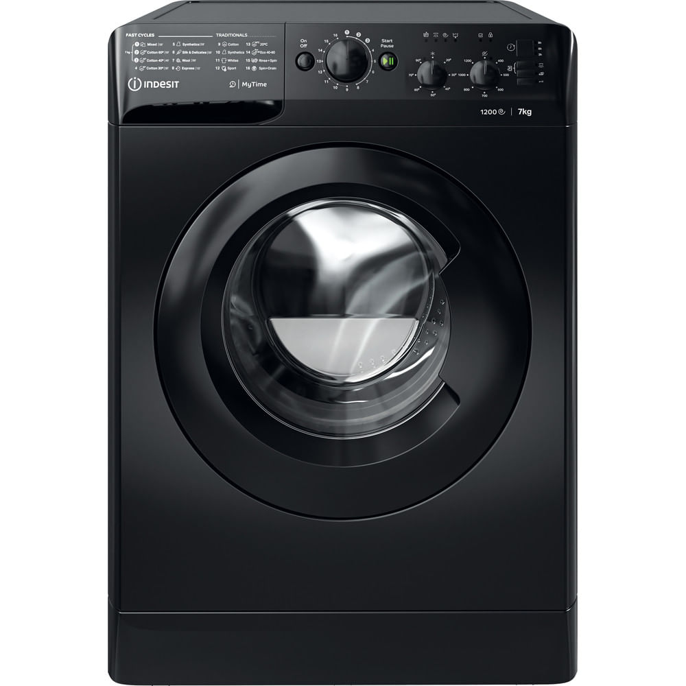 indesit mtwc71252kuk 7kg load 1200 spin washing machine black