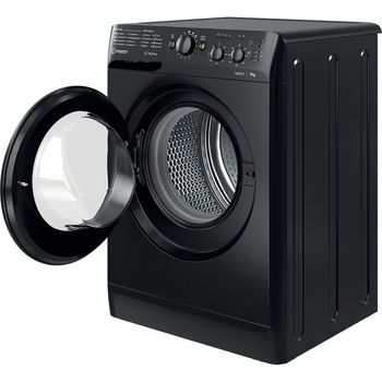 Indesit Washing machine Freestanding MTWC 71252 K UK Black Front loader E Perspective open