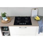 Indesit HOB ING 61T/BK UK Black GAS Lifestyle frontal top down