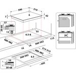 Indesit HOB ING 61T/BK UK Black GAS Technical drawing