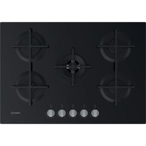 Indesit Gas On Glass ING 72T/BK Hob - Black