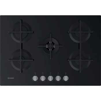 Indesit HOB ING 72T/BK Black GAS Frontal