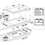 Indesit HOB ING 72T/BK Black GAS Technical drawing