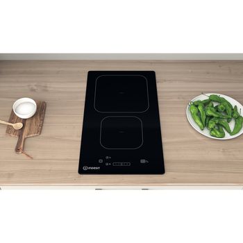 Indesit HOB IS 19Q30 NE Black Induction vitroceramic Lifestyle frontal top down