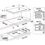 Indesit HOB IB 21B77 NE Black Induction vitroceramic Technical drawing