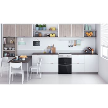 Indesit Double Cooker ID67V9KMW/UK White A Lifestyle frontal