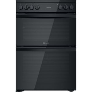 Indesit ID67V9KMB/UK 60cm Electric Cooker with Ceramic Hob - Black
