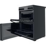 Indesit Double Cooker ID67V9KMB/UK Black A Perspective open