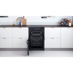 Indesit Double Cooker ID67V9KMB/UK Black A Lifestyle frontal open