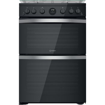 Indesit Double Cooker ID67G0MCB/UK Black A+ Frontal