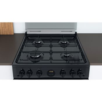 Indesit Double Cooker ID67G0MCB/UK Black A+ Lifestyle frontal top down