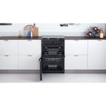 Indesit Double Cooker ID67G0MCB/UK Black A+ Lifestyle frontal open