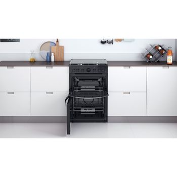 Indesit-Double-Cooker-ID67G0MCB-UK-Black-A--Lifestyle-frontal-open