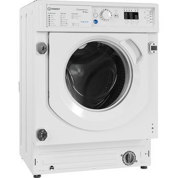 Indesit Washer dryer Built-in BI WDIL 861284 UK White Front loader Perspective