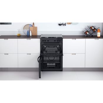 Indesit-Double-Cooker-ID67G0MMB-UK-Black-A--Lifestyle-frontal-open