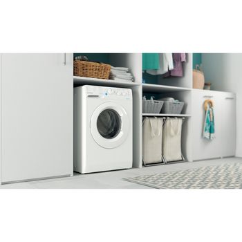 Indesit Washing machine Freestanding BWSC 61251 XW UK N White Front loader F Lifestyle perspective