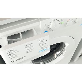 Indesit Washing machine Freestanding BWSC 61251 XW UK N White Front loader F Drawer