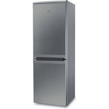 Indesit-Fridge-Freezer-Freestanding-IBD-5515-S-1-Silver-2-doors-Perspective