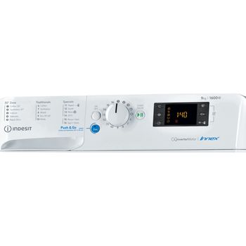 Indesit Washing machine Freestanding BWE 91683X W UK N White Front loader D Control panel
