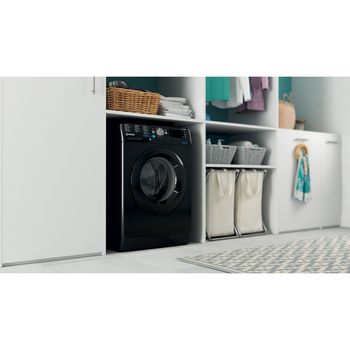 Indesit Washing machine Freestanding BWE 71452 K UK N Black Front loader E Lifestyle perspective