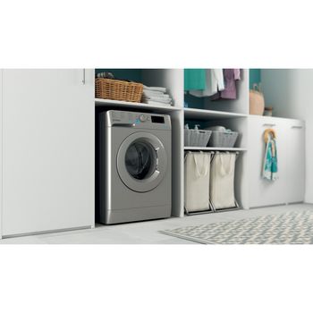Indesit Washing machine Freestanding BWE 71452 S UK N Silver Front loader E Lifestyle perspective