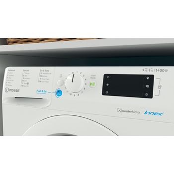 Indesit Washer dryer Freestanding BDE 961483X W UK N White Front loader Lifestyle control panel