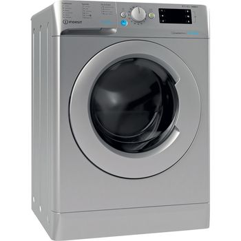 Indesit Washer dryer Freestanding BDE 861483X S UK N Silver Front loader Perspective