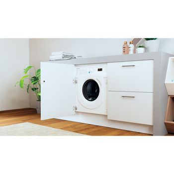 Indesit Washer dryer Built-in BI WDIL 75125 UK N White Front loader Lifestyle perspective