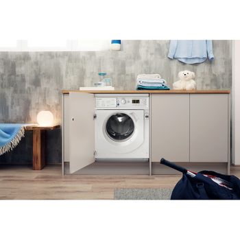 Indesit Washer dryer Built-in BI WDIL 75125 UK N White Front loader Lifestyle frontal