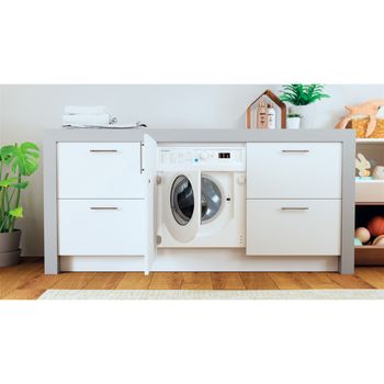 Indesit Washer dryer Built-in BI WDIL 75125 UK N White Front loader Lifestyle frontal open