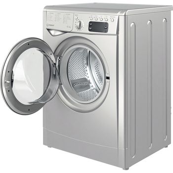 Indesit-Washer-dryer-Freestanding-IWDD-75145-S-UK-N-Silver-Front-loader-Perspective-open