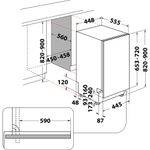 Indesit Dishwasher Built-in DSIO 3T224 E Z UK N Full-integrated E Technical drawing