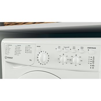 Indesit Washing machine Freestanding IWC 81251 W UK N White Front loader F Lifestyle control panel