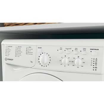 Indesit Washing machine Freestanding IWC 71252 W UK N White Front loader E Lifestyle control panel