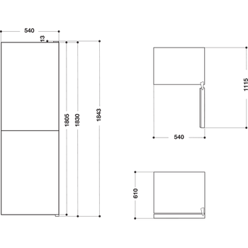 Indesit-Fridge-Freezer-Freestanding-IBNF-55181-W-UK-1-White-2-doors-Technical-drawing