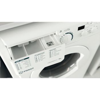 Indesit Washing machine Freestanding EWD 81483 W UK N White Front loader D Drawer