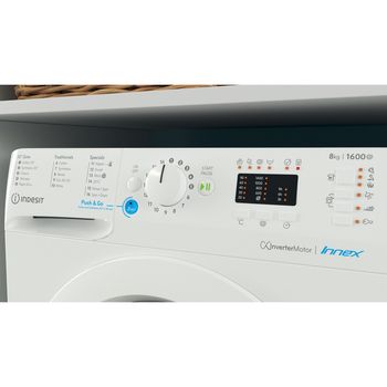 Indesit Washing machine Freestanding BWA 81683X W UK N White Front loader D Lifestyle control panel