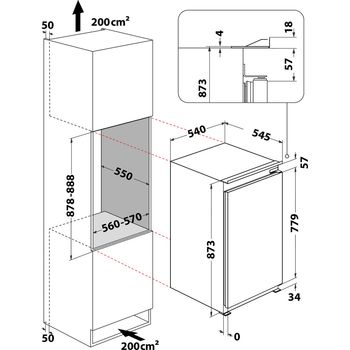 Indesit-Freezer-Built-in-INF-901-EAA-1-White-Technical-drawing