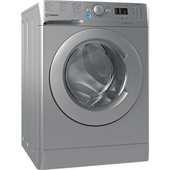Indesit Washing machine Freestanding BWA 81485X S UK N Silver Front loader B Perspective