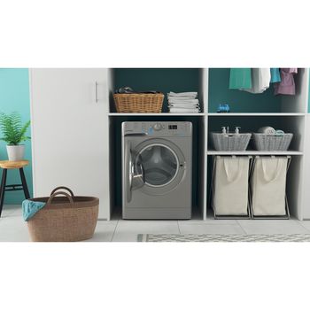 Indesit Washing machine Freestanding BWA 81485X S UK N Silver Front loader B Lifestyle frontal open