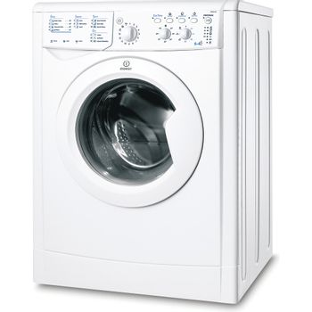 Indesit-Washer-dryer-Free-standing-IWDC-6105--UK--White-Front-loader-Perspective