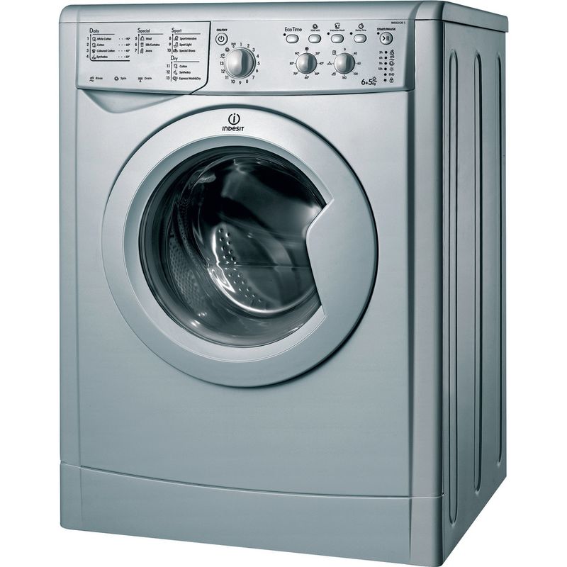 Indesit-Washer-dryer-Free-standing-IWDC-6125-S--UK--Silver-Front-loader-Perspective